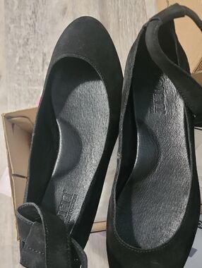 Born Black Suede Ankle-Strap Flats